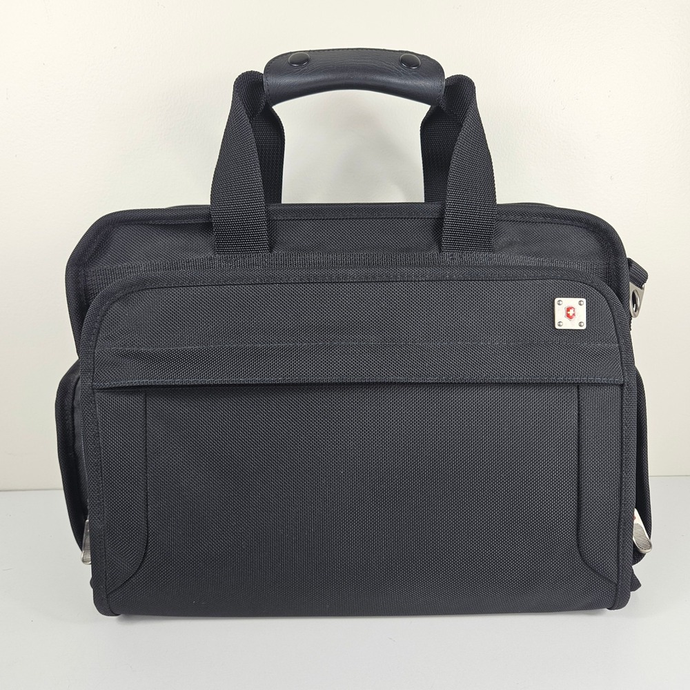Victorinox Black Ballistic Nylon Briefcase Laptop Messenger Bag 18x11x8" - NWOT